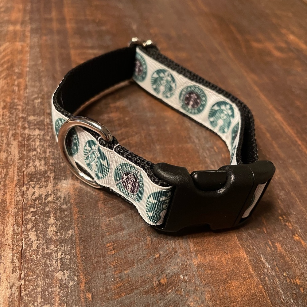 Starbucks Dog Collar with Black and Green Accents